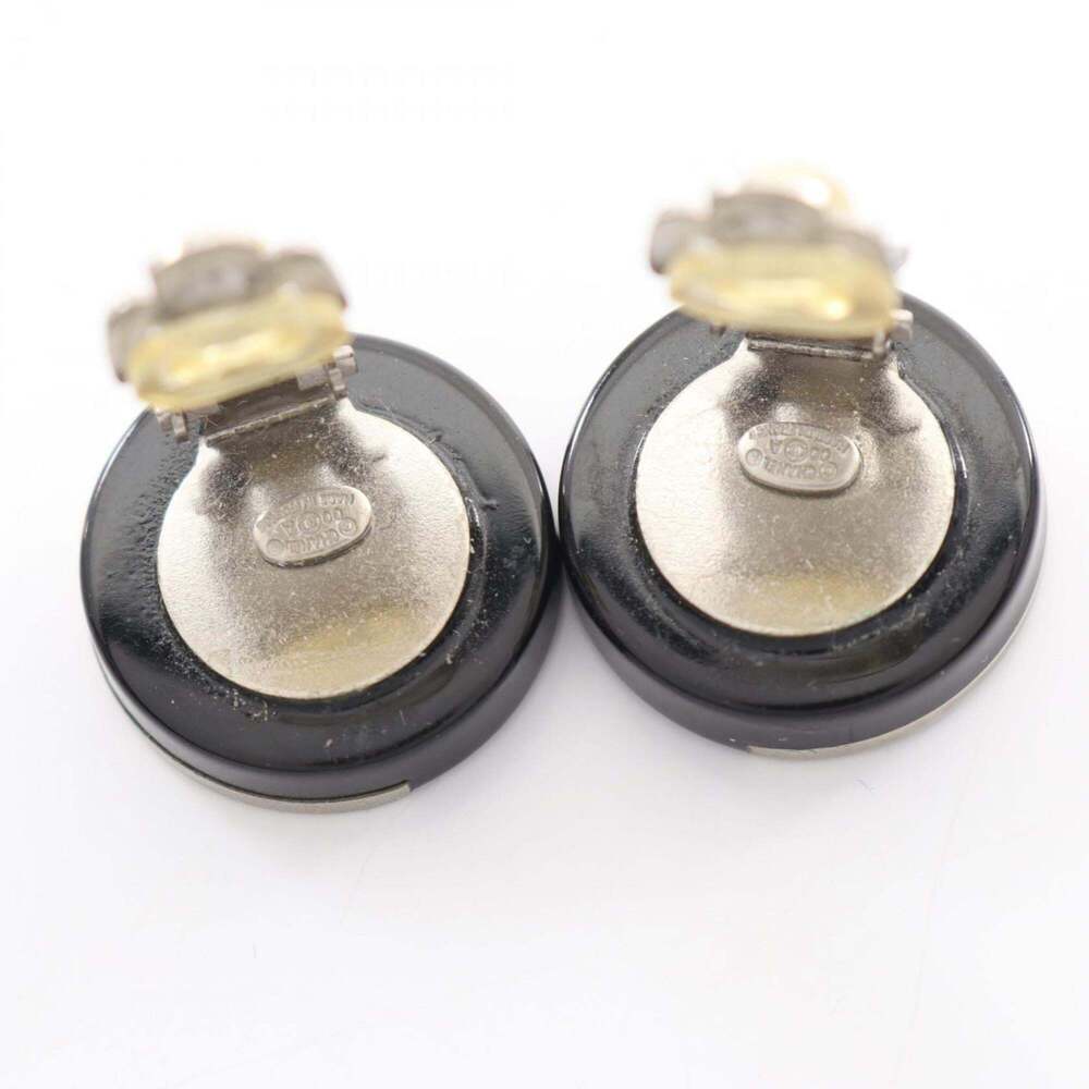 CHANEL Authentic Black Logo Earrings - Picture 5 of 8
